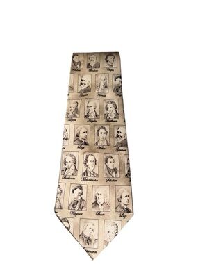 Museum Artifacts Silk Tie Classic Composers Beethoven Mozart Bach Novelty MT3